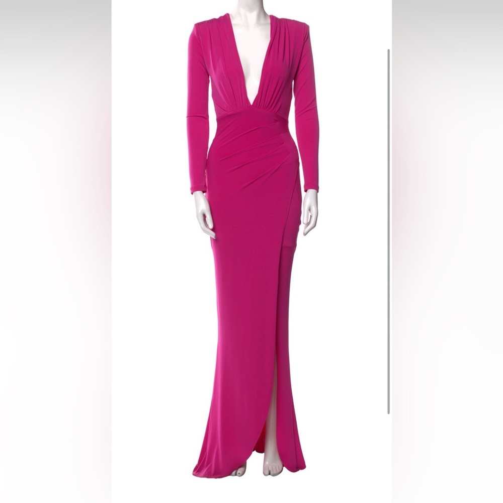 Nookie Pink Ruched Long Sleeve Gown